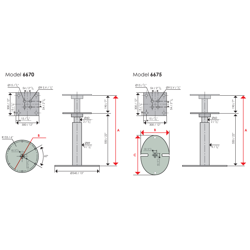 Pedestals 6670/75